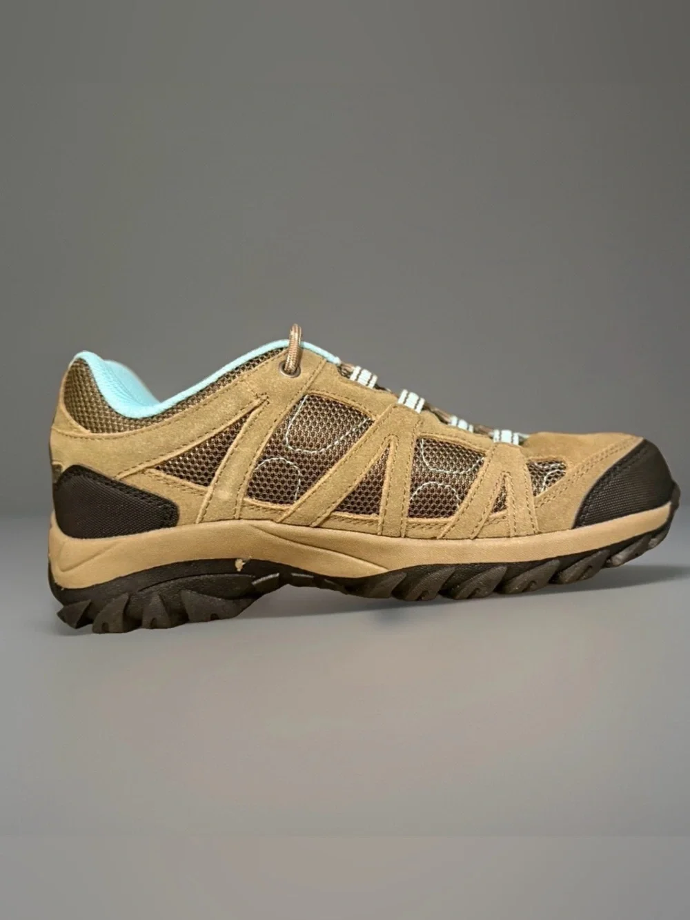BEARPAW Olympus 2383W Women’s Hiking Shoes Taupe Aqua Suede US 8 M New w/ Box!